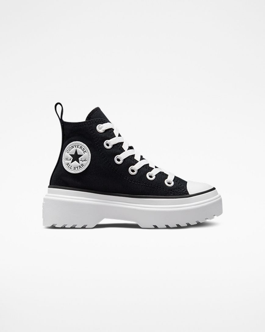 Zapatos Plataforma Converse Chuck Taylor All Star Lugged Lift Canvas Altas Niña Negras Blancas | PE 4PW057